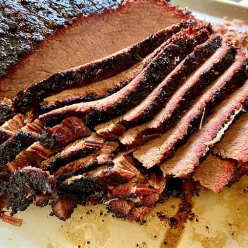 Smoked and sliced Brisket